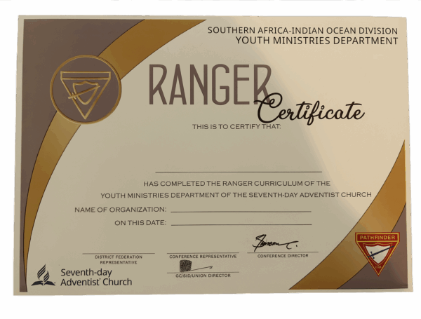 Ranger Class Certificate